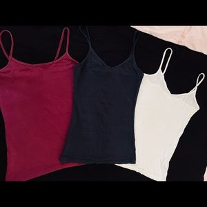 Forever 21 Organically Grown Cotton Scoop/V Neck Cami Bundle